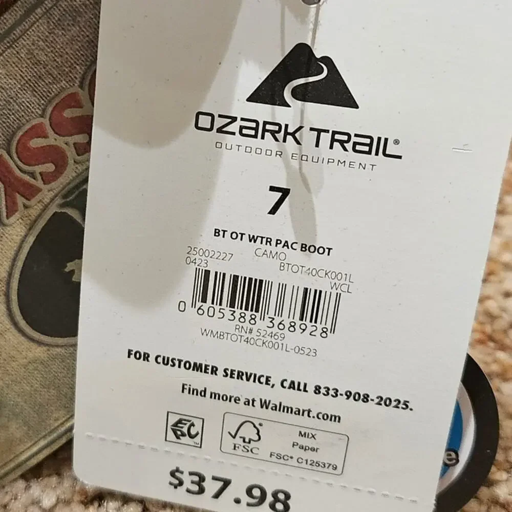 Ozark Trail Mossy Oak 3M Thinsulate Winter Boots Toddler 7